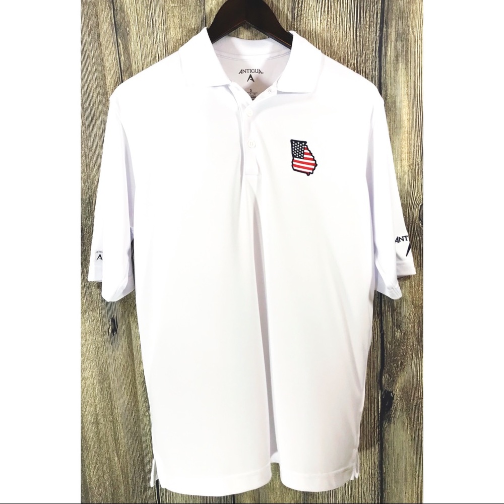 Antigua State of Georgia Small White Polo Shirt - Picture 2 of 6